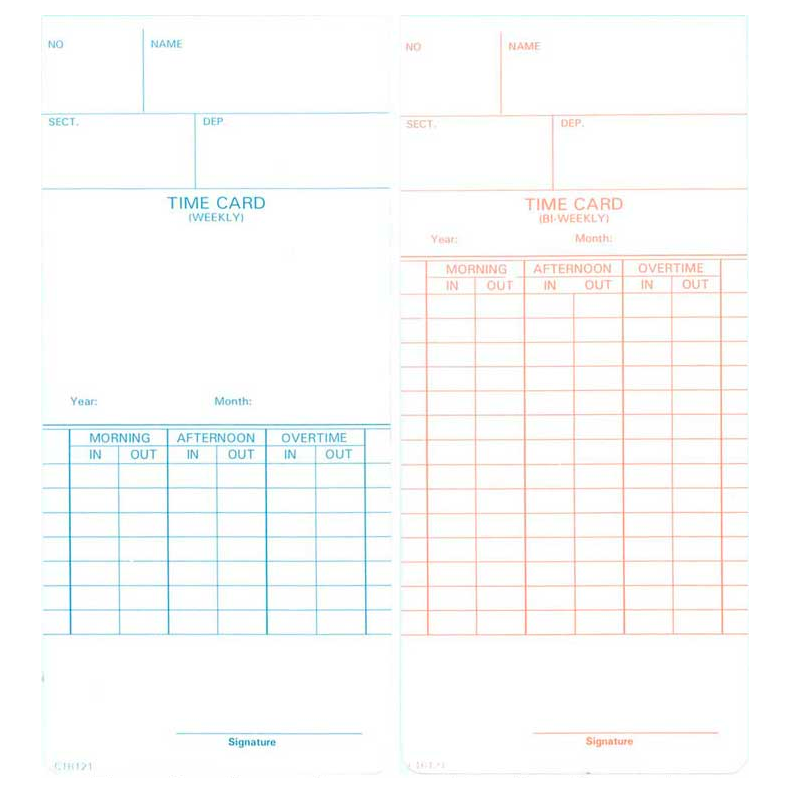 Compumatic CTR121.25 Weekly/BiWeekly Time Cards for TR440a and TR440d