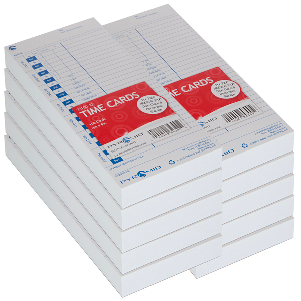 Pyramid 35100-10M Time Cards for 3000 Series, Box of 1000