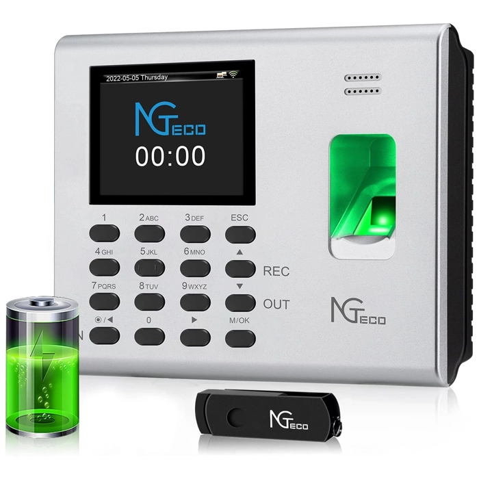 NGTeco K4 Battery Powered Fingerprint Time Clock