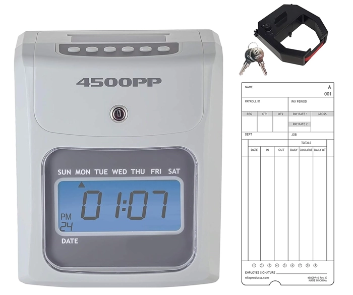 Nile 4500PP Calculating Time Clock (50 Emp)