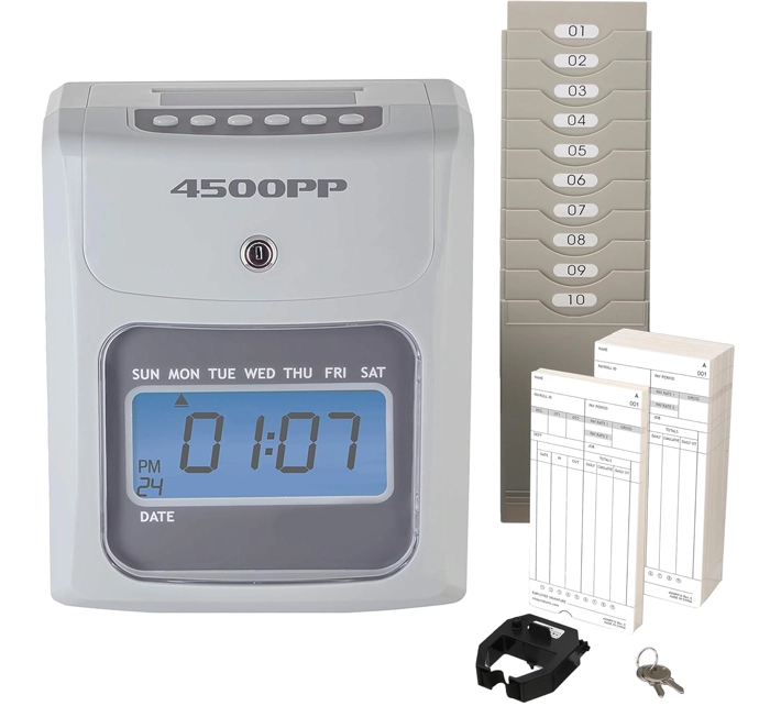 Nile 4500PPK Calculating Time Clock Bundle (50 Emp)