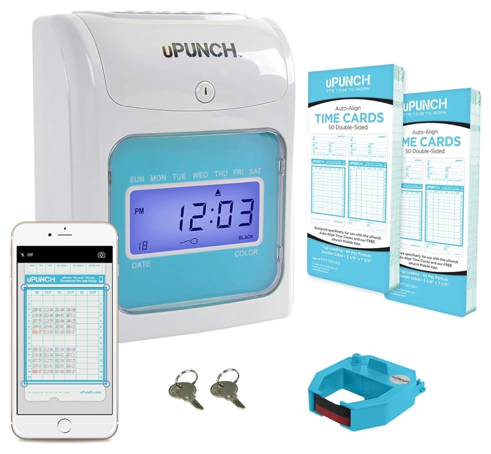 uPunch FN1000 Time Clock with Mobile App to Calculate Hours